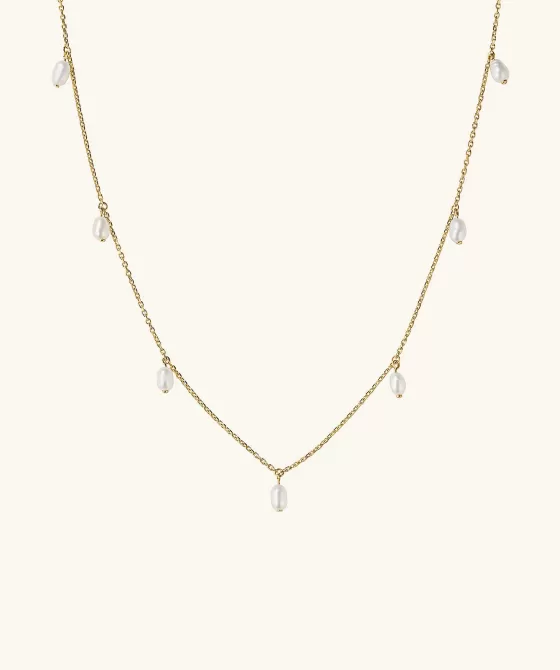 New Tiny Pearl Station Necklace Necklaces