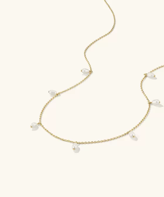 New Tiny Pearl Station Necklace Necklaces
