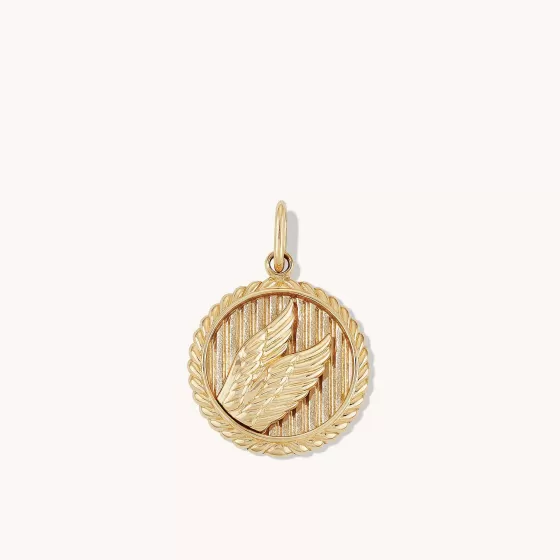 Best Sale Victory: Winged Coin Charm Pendant Necklaces