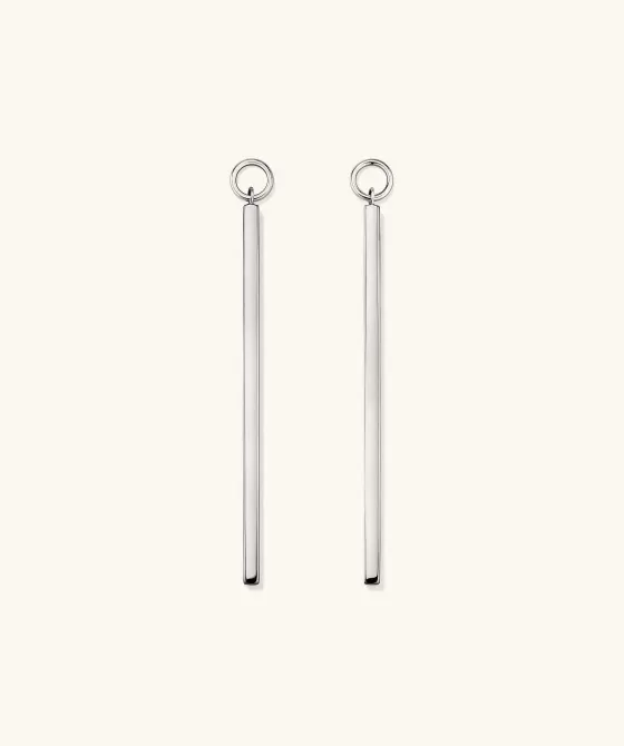 Clearance Xl Bar Hoop Charms Earrings