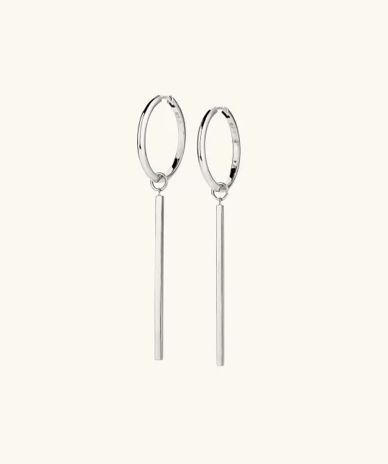 Clearance Xl Bar Hoop Charms Earrings
